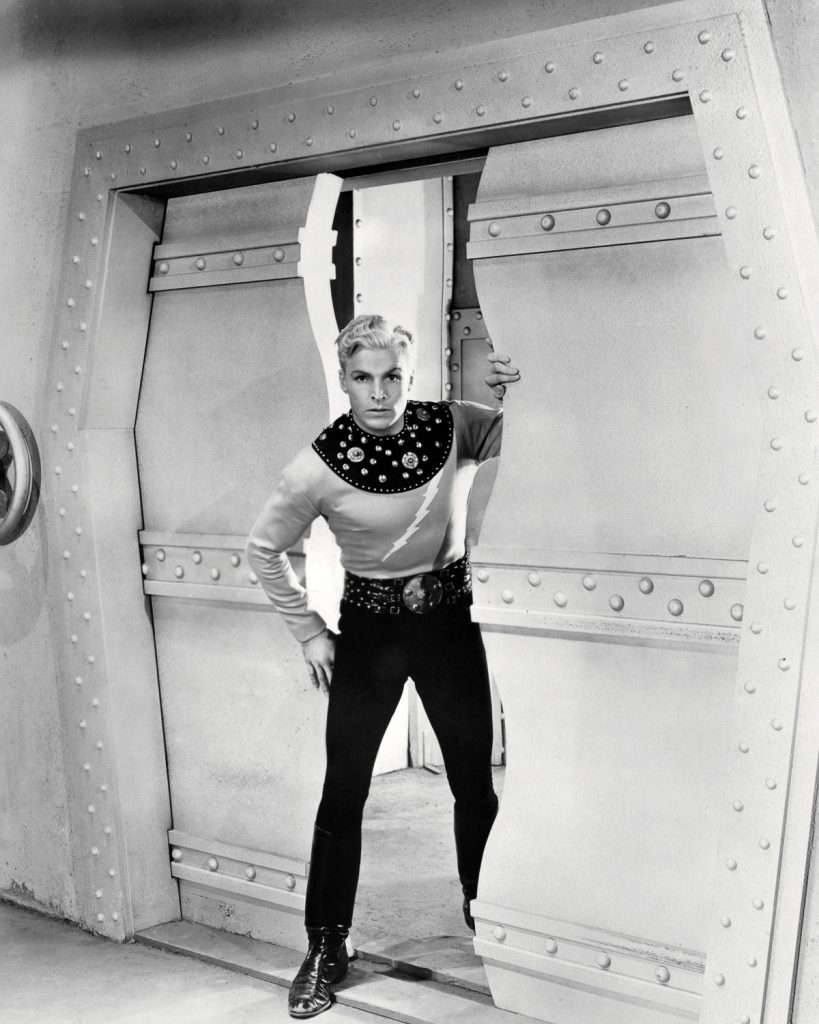 American athlete and actor Buster Crabbe (1908 - 1983) in the title role of the science fiction film serial 'Flash Gordon', 1936. (Photo by Silver Screen Collection/Getty Images)